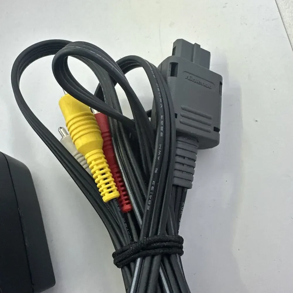 OEM Nintendo 64 N64 Power Supply Cord Brick & Official AV RCA Cable Hookup Lot